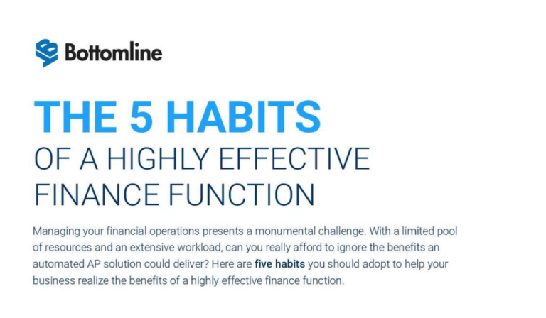 The 5 Habits of a Highly Effective Finance Function